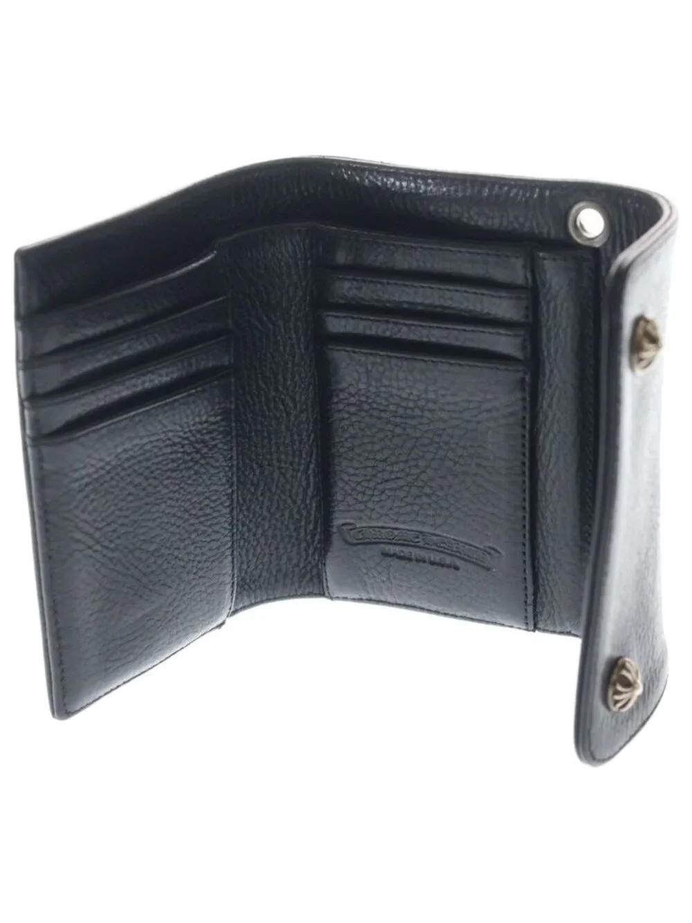 Chrome Hearts Wave Mini Leather Wallet Black